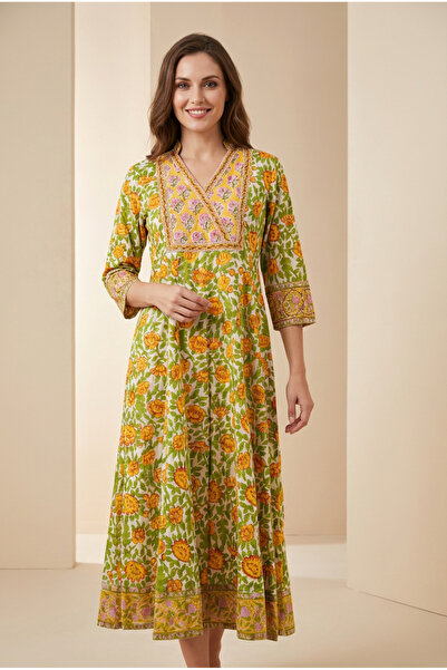 OEM Hand-printed cotton dress