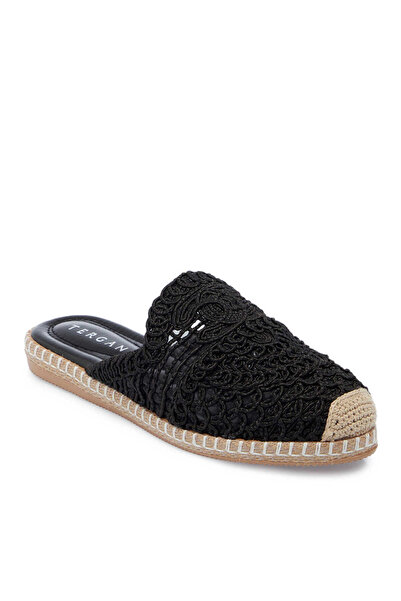 Tergan Siyah Tekstil Kadın Terlik - K25Y1TR67863-I46