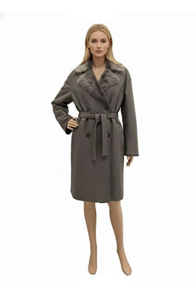 PAOLO FRAMINCO PF-032 KUZU DERİSİ GRİ UZUN KÜRK DERİ KABAN