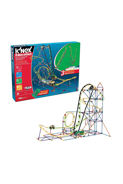 K'nex مجموعة بناء قطار الملاهي من STEM Explorations، مكونة من 546 قطعة