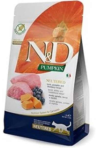 N&D Pumpkin Kuzu Yaban Mersini Kısırlaştırılmış Kedi Maması 1,5 Kg - Farmapets