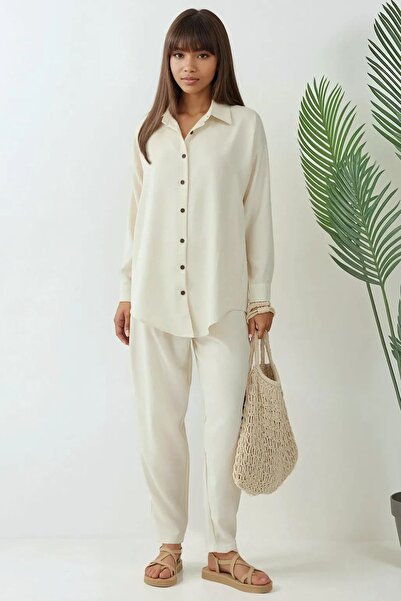 Hiccup Σετ μακρυμάνικο πουκάμισο και παντελόνι από λινό BDART