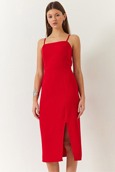 Hiccup Bianco Lucci dress with slits and spaghetti straps