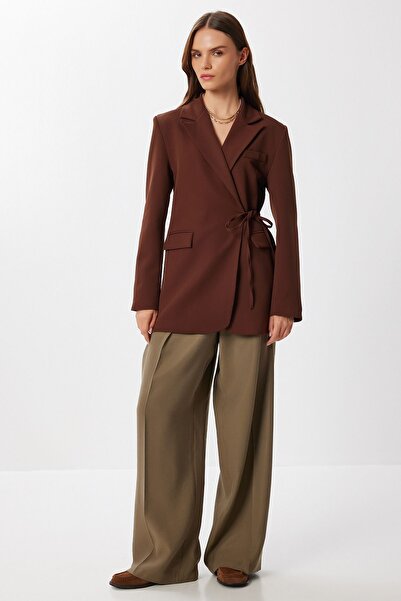 Hiccup ISTANBUL V-neck blazer with drawstring detail