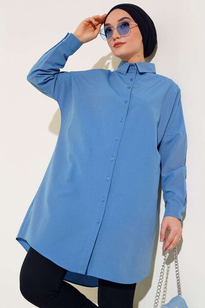 Hiccup BDART Дълга поплинена риза с копчета