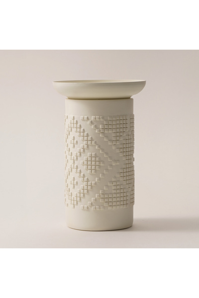 homez مبخرة عود معدنية من مجموعة نسيج، مقاس 11 × 11 × 17 سم، لون أبيض