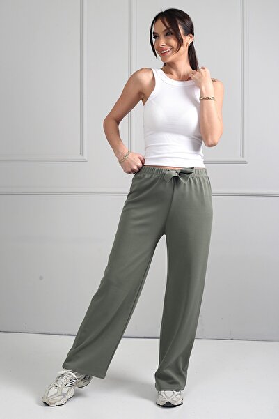 By Saygı Γυναικείο παντελόνι με ελαστική μέση Palazzo