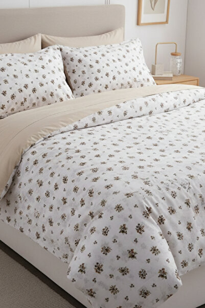 LaLiva Комплект спално бельо с двойно еластично покривало Crunchy Flowers