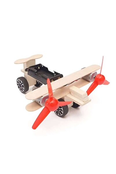 TeTea Jucarie Educationala Tetea, Kit lemn STEM, avion cu aripi duble si doua...