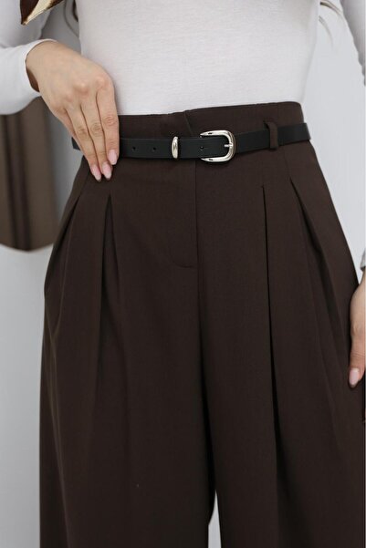 FEMİNEER.com Stylish Palazzo Pants with Brown Belt