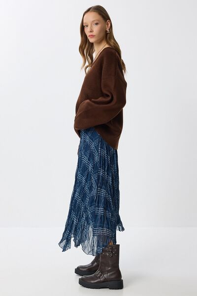 Hiccup ISTANBUL high-waisted asymmetrical midi skirt with zipper