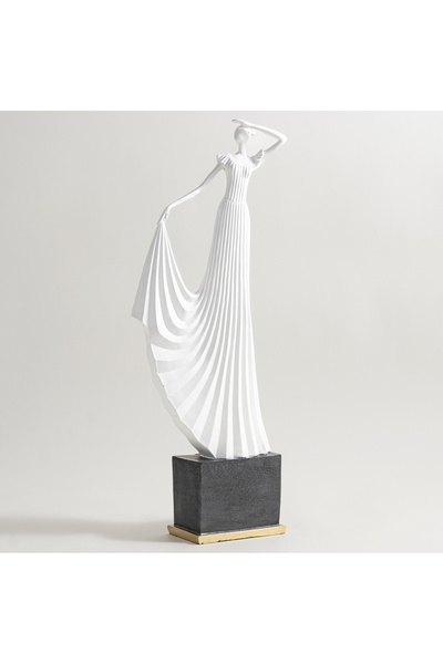 homez تمثال سيدة من الراتنج، 21 × 9.5 × 57.5 سم، أبيض