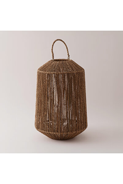 homez فانوس أورا من الخيزران، بيج 32*32*51 سم