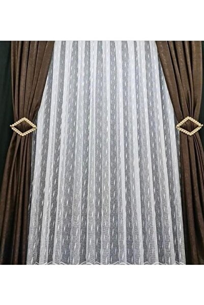 Belvedere Raindrop Patterned Modern Light-Transmitting Tight Pleated Tulle Cu...