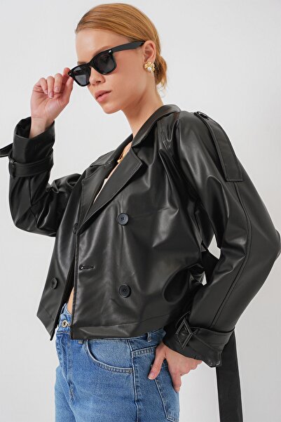 Hiccup Jachetă din piele ecologică cu curea BDART