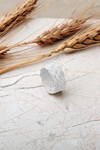 Sümer Telkari Sepet Örgü Hasır Elişi 925 Ayar Gümüş Yüzük 5995