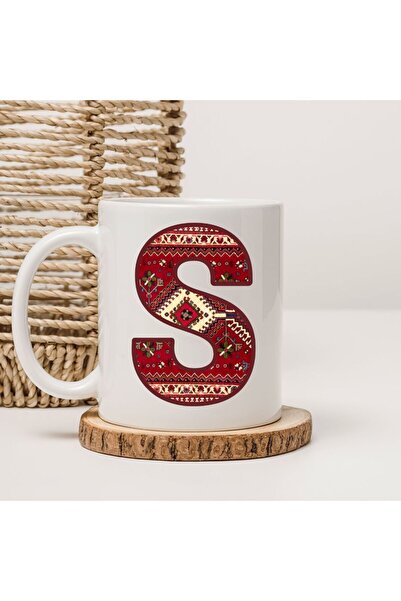kubdekor Letter S Ethnic Traditional Printed Mug
