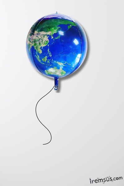 mypartyready Dünya Figür Şekilli Folyo Helyum Balon 65 Cm World Folyo Balon