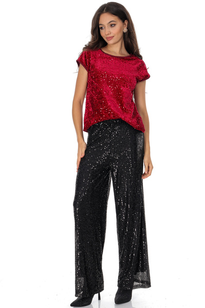 ROHBOUTIQUE Elegant Flared trousers with sequins Black