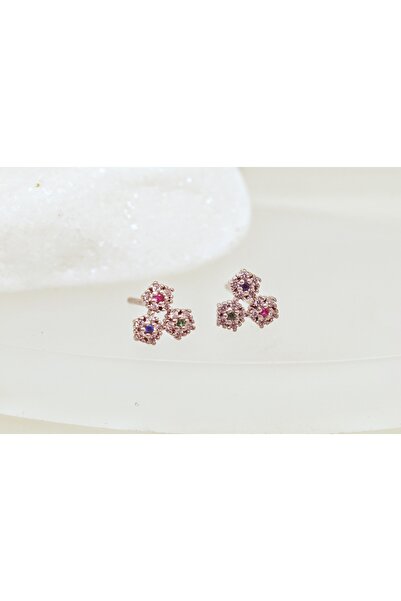 atellier47 Minimalist style earrings made of 925 silver with a rod, trio mode...