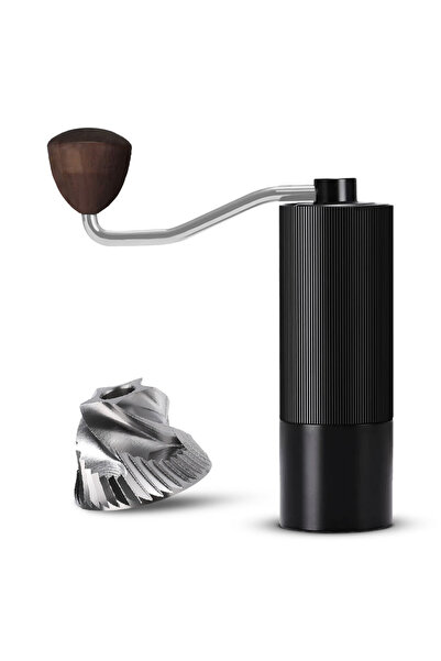 MIBRU Manual coffee grinder with 5-star stainless steel burr, black color
