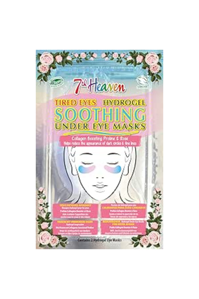 7th Heaven Soothing Hydrogel Under Eye Masks for Tired Eyes with Proline & Ro...