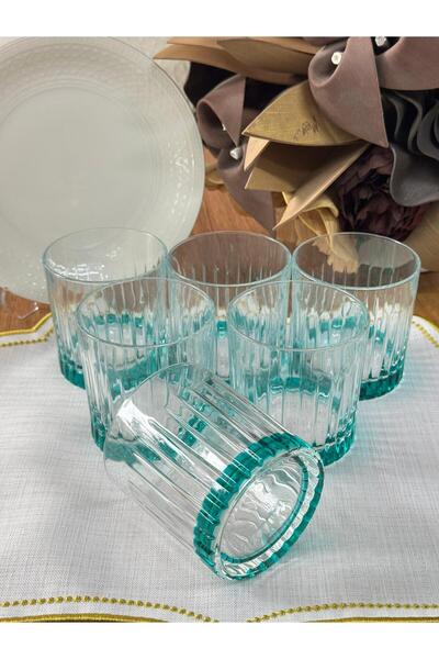MD MİMOZA DEKOR Timeless Turquoise 6-Piece Water Glass Set