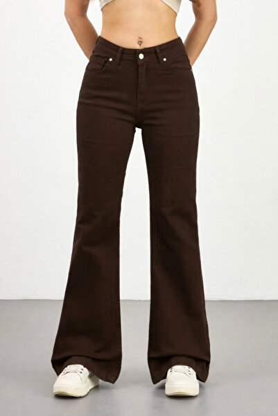 alanora Women's High Waist Lycra Flared Jeans