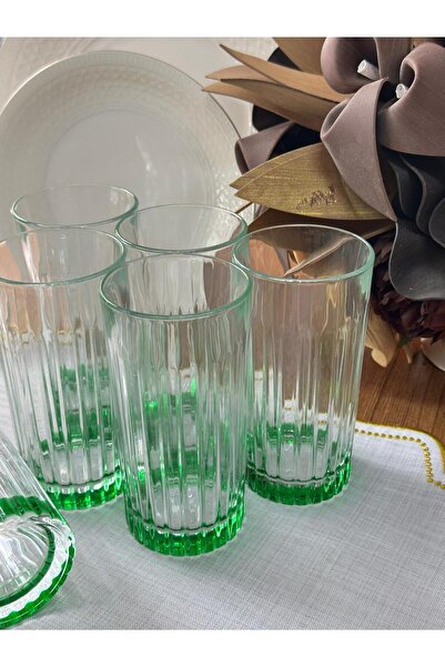 MD MİMOZA DEKOR Timeless Green 6-Pack Soft Drink Glasses