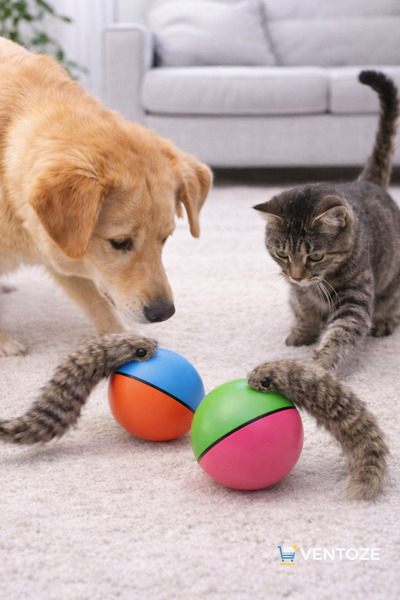 Ventoze İnteraktif Hareketli Rakun Oyuncak | Pilli Peluş Kedi Köpek Oyun Arka...