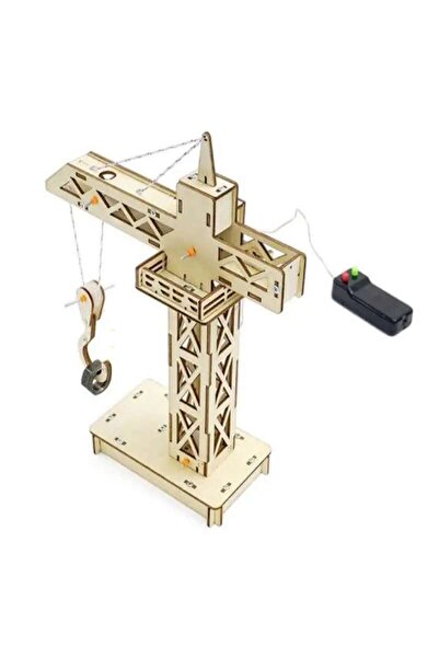 TeTea Jucarie Educationala Tetea, Kit lemn STEM, macara cu telecomanda