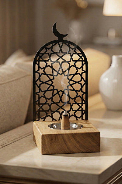 iwa concept Seljuk Star Motif Metal Wooden Incense Burner - Islamic Wall Art ...