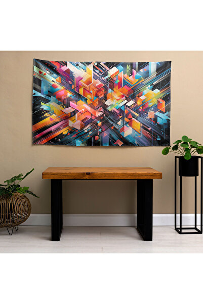 PaintedAnarchy Abstract Graffiti Explosion Wall Art - Sublimation Printed Vibrant Ranforce Fabric Wall Covering
