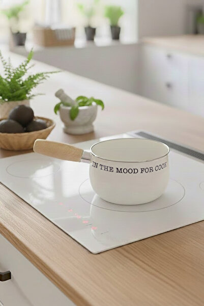 Kitchen Life Food Vibes Mien Wooden Handle Enamel Sauce Bowl Milk Bowl 16 cm