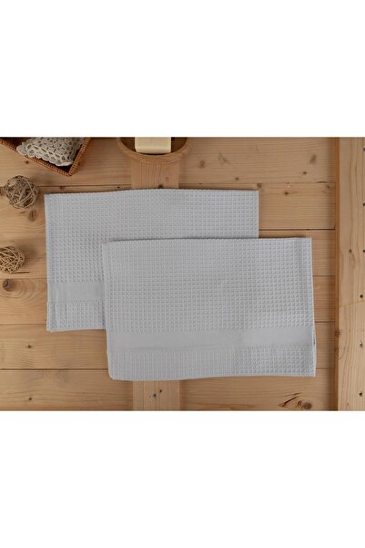 Baveno Cotton 2-Piece 40X60 cm Waffle Textured Modern Hand & Kitchen Towel Set