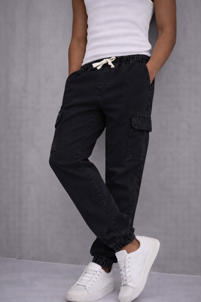 MASTIFF Blugi pentru bărbați cu croială confortabilă și detaliu elastic la pi...