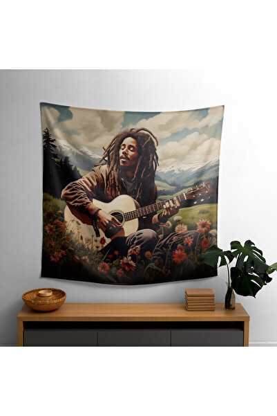 PaintedAnarchy غطاء حائط بوب مارلي سيرفيس فور بيردز - ظهر من القطن بنسبة 100%...