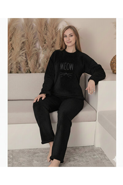 Serena Women's black cocolino pajamas with "Printed