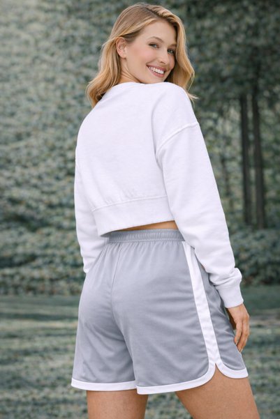 Relax family xf Women's Sports Shorts High Waist Side Cappa Fabric Stripes Comfortable Fit Casual, Fitness and Training Shorts