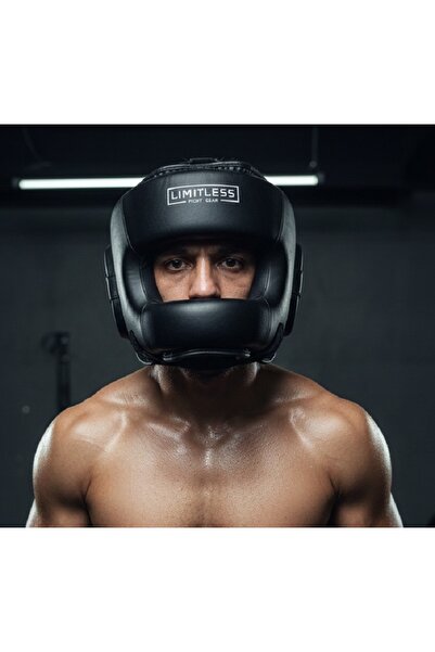 Limitless Fight Gear Full Face Headgear Black (Burun ve Yüz Korumalı)