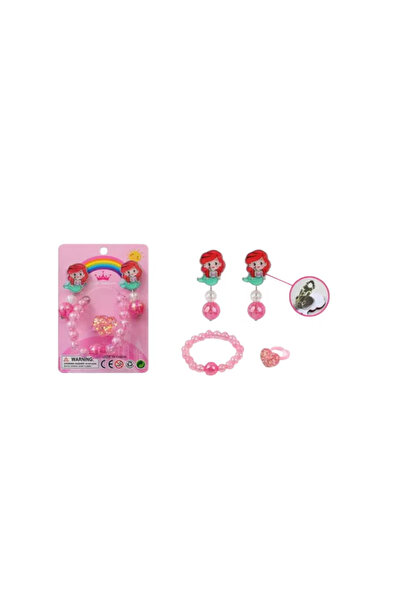 trendyhome Children's accessories - Ariel earrings, bracelet and ring, pink, ...