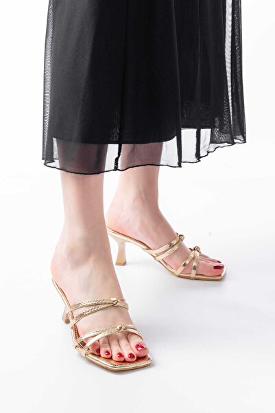 NiceDiffer sandale de damă Crocodile Bow cu toc de 6cm