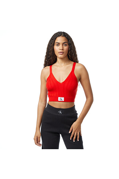 Calvin Klein Jeans Woven Label Kadın Kırmızı Bluz