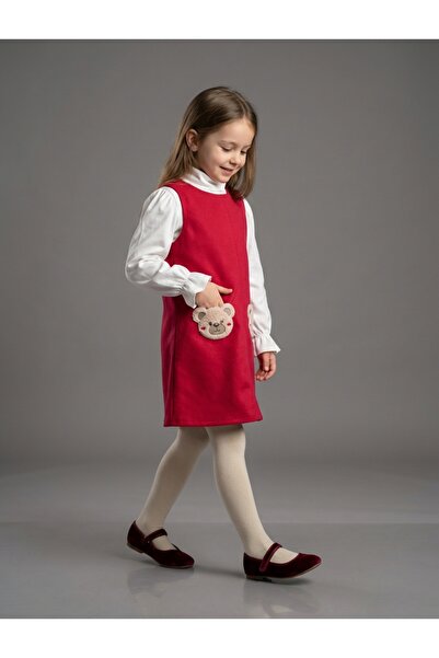 LADYGOLD KIDS Girl's Bear Pocket Gilet 2-Piece Set