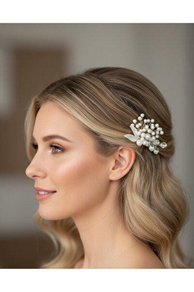 gelinmz Bridal Hair Comb with Pearls and Crystal Stones – Handmade Hair Acces...