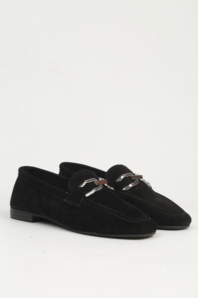 Pierre Cardin Women's Black Suede Loafer Pc-55701