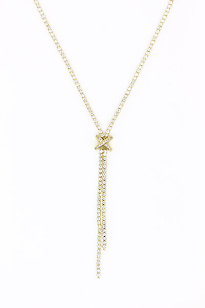 Nearsis قلادة من الفولاذ المستدير المرصع بالأحجار، بتصميم معقود، على شكل قطرة...