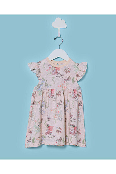 REDTAG فستان وردي مزين بالزهور على شكل أرنب للفتيات الصغيرات