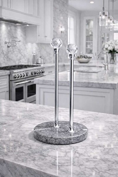 BELİZ HOME Marble Double Stone Towel Rack