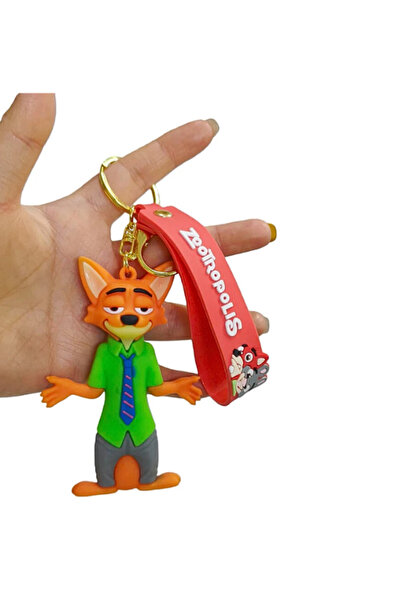 OEM Zootropolis Nick Wilde Keychain, 10 cm – Silicone Keychain for Keys and B...